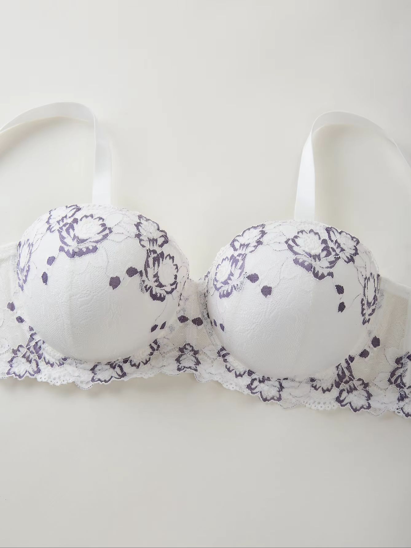 Plus Size Lace & Embroidery Wo - Plunge Bra Push Up review and price