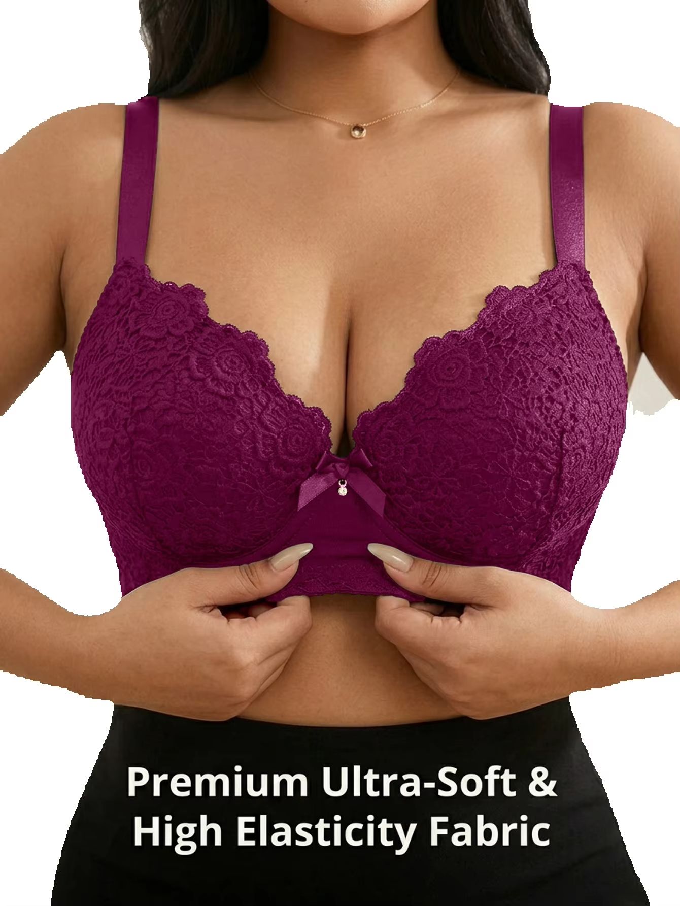 Women Plus Size Floral Push Up - Plunge Bra Push Up review and price