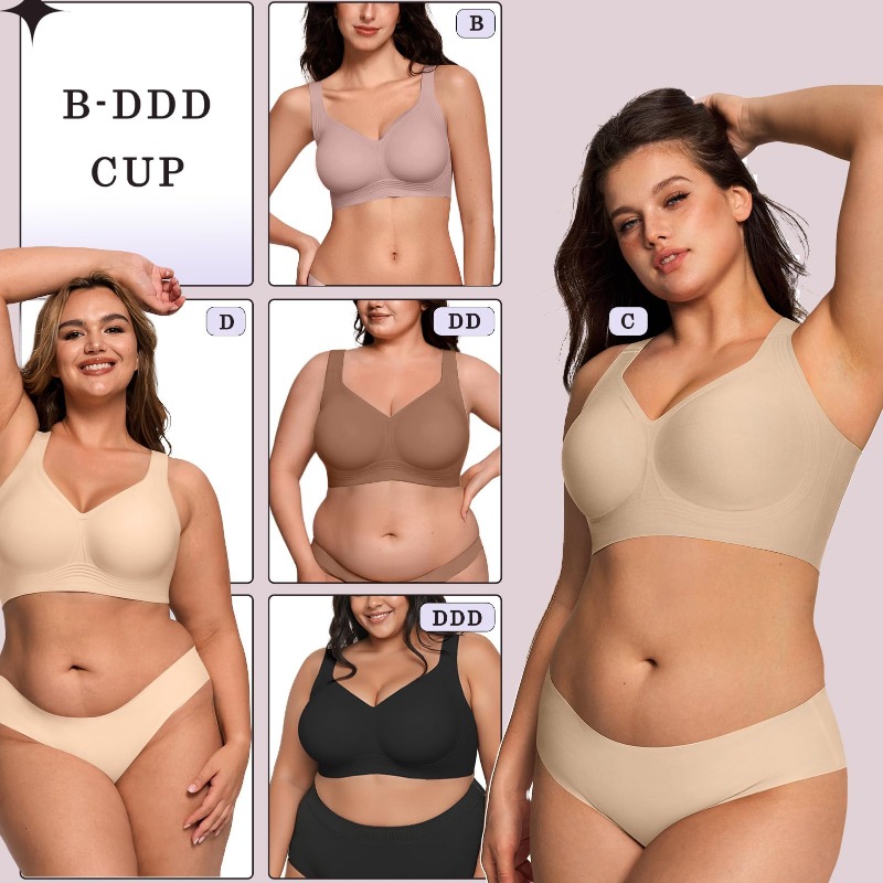 Plus Size Wireless Jelly Bra W - Plunge Bra Push Up review and price