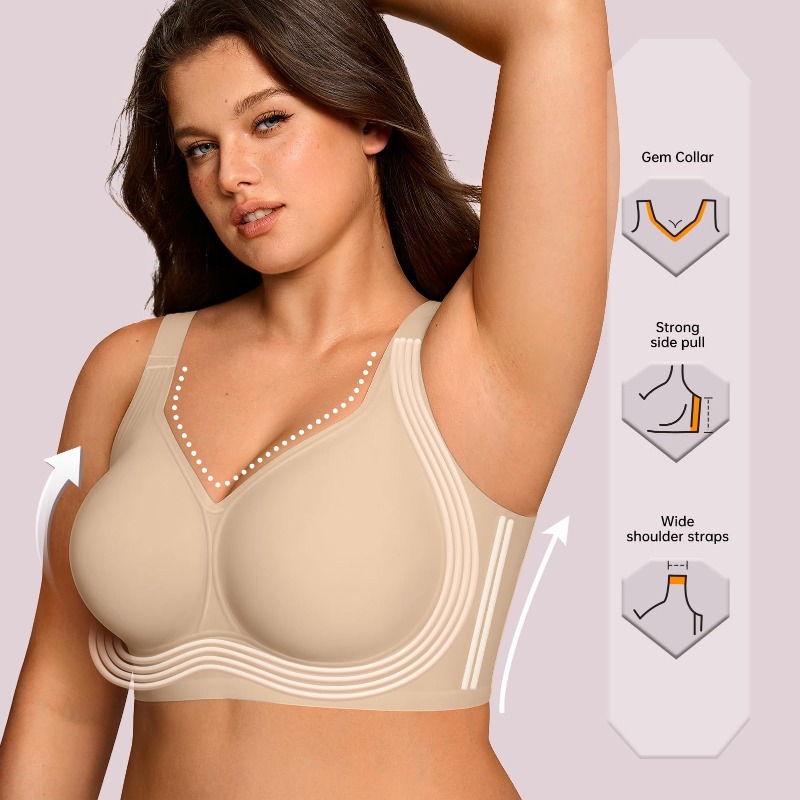 Plus Size Wireless Jelly Bra W - Plunge Bra Push Up review and price